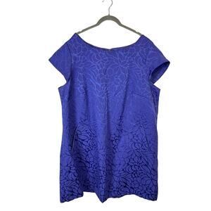 Dressbarn Retro Style Dress Size 20 y2K Purple Blue Pockets Women's Knee Length